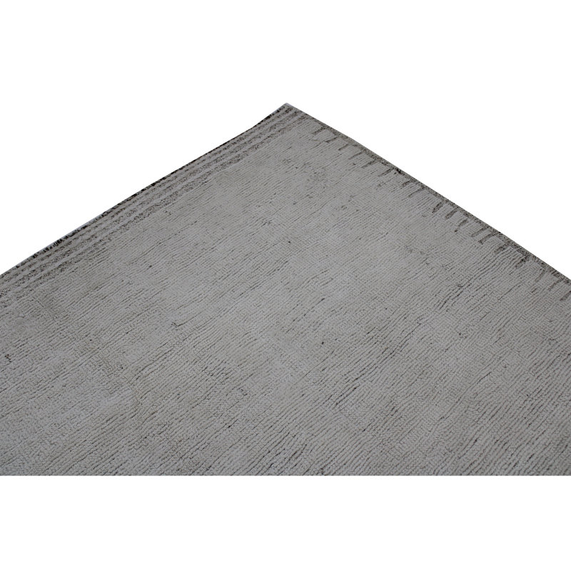 Tapis gris / ivoire clair en laine noué à la main 11 pi 6 po x 15 pi