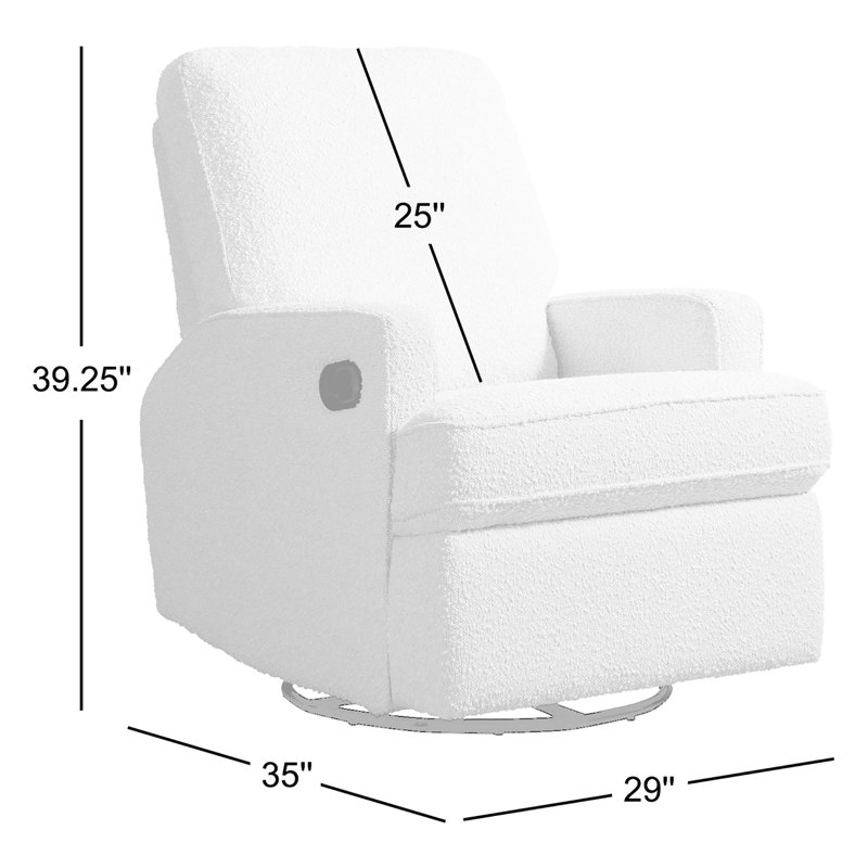 Tucker Swivel Reclining Glider, Gray Polyester Blend