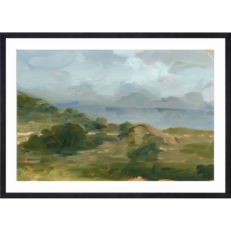 «Impasto Landscape IV» par Ethan Harper - peinture encadrée, Noir, H 18 po x l 12 po