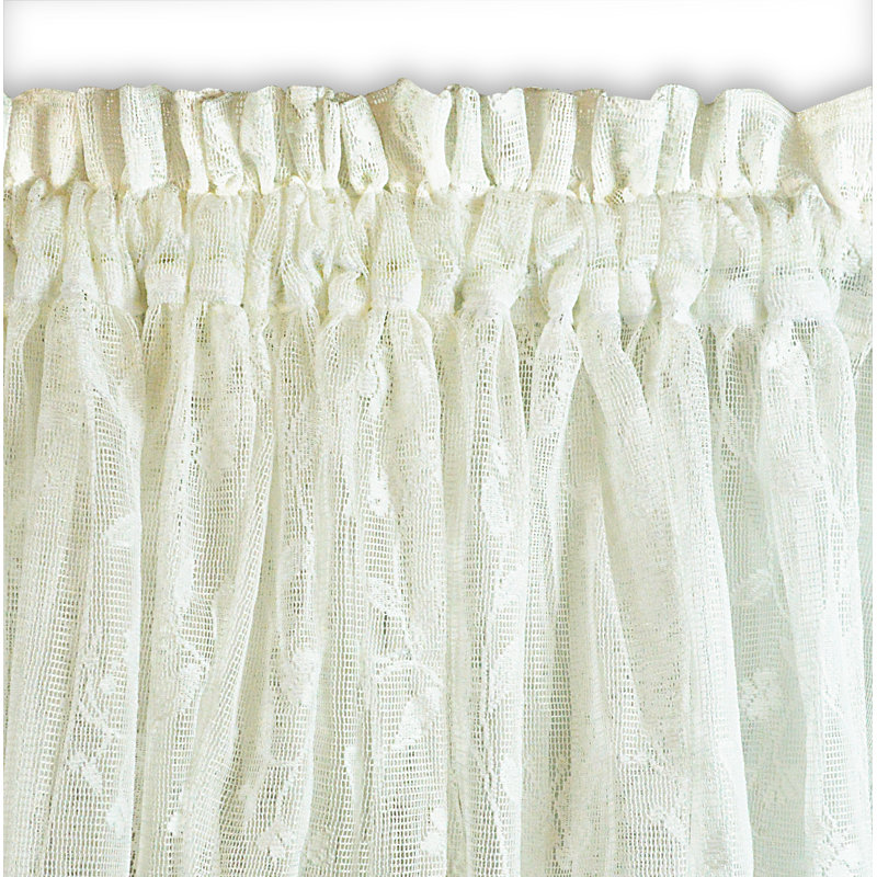 Stoltz Floral Ruffled Window Valance, Ivory