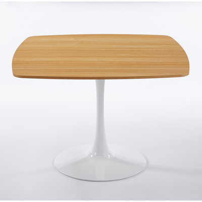 42 Inch Square Tulip Dining Table For 2-6 Person, Modern Mid-Century Kitchen Table With MDF Top, Small Space Table For Apartment, Bistro, Cafe, Office And Living Room