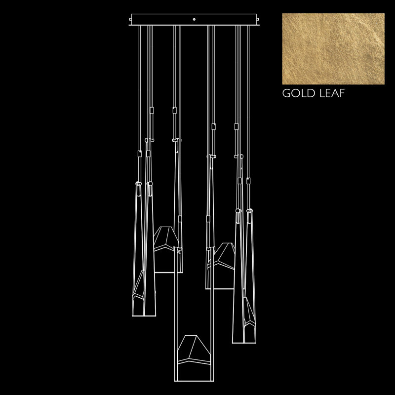 Strata 10 - Light LED Cluster Pendant, Gold Leaf
