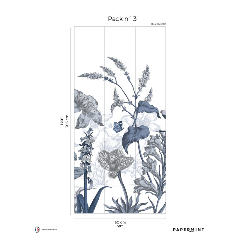  English Garden Pack 3 Annawan, Paquet de 3, Bleu
