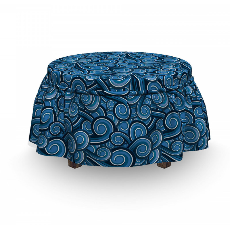 Housse pour repose-pieds marine ocean waves