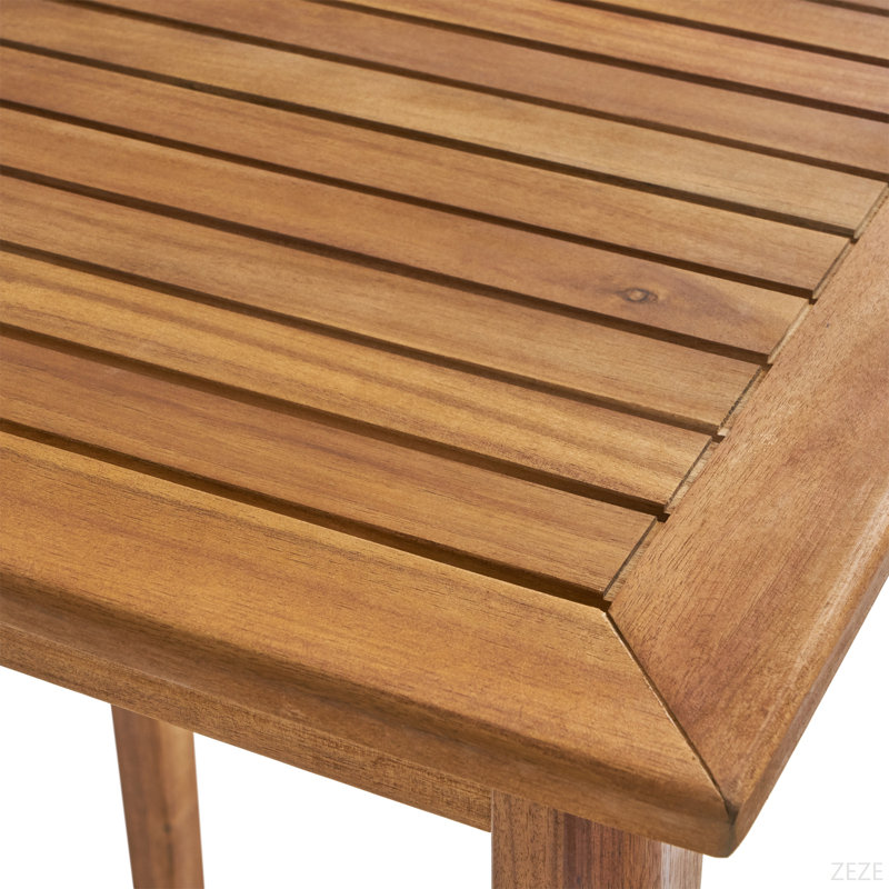 Table de bar d'extérieur minimaliste en bois d'acacia, Brun