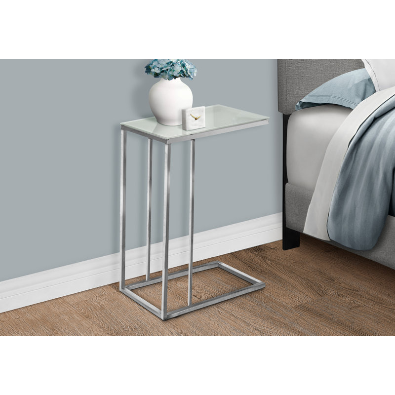 Donohue End Table, Clear Top/Chrome Base
