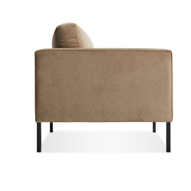 Paramount Sofa, Metal, Otter Velvet Velvet, 32" H x 95" W x 34" D