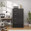 Classeur vertical en métal 4 tiroirs avec verrou Mak Peace | Armoire de rangement pour bureau personnel pour suspendre des dossiers de format légal / lettre / A4 avec porte verrouillable, noir, assemblage requis-583939941