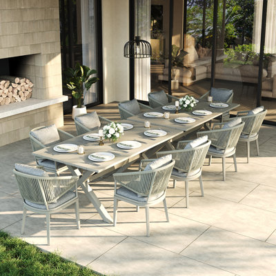 10 - Person Rectangular Outdoor Dining Set With Cushions