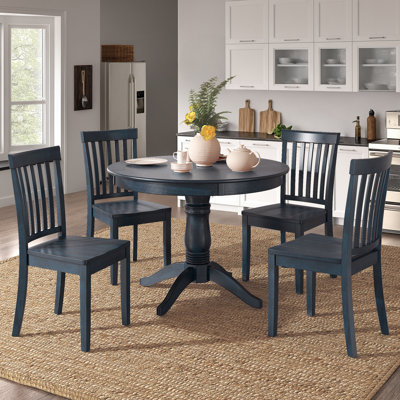 Phillipston 4-Person Solid Wood Pedestal Dining Set