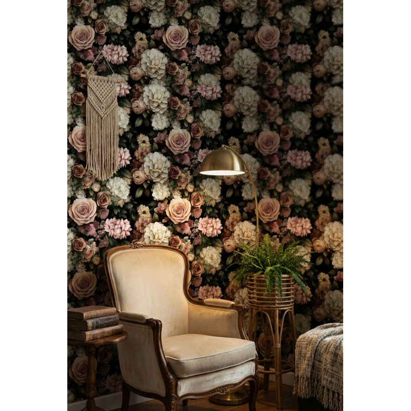 Papier peint rétro à motif floral pelez et collez