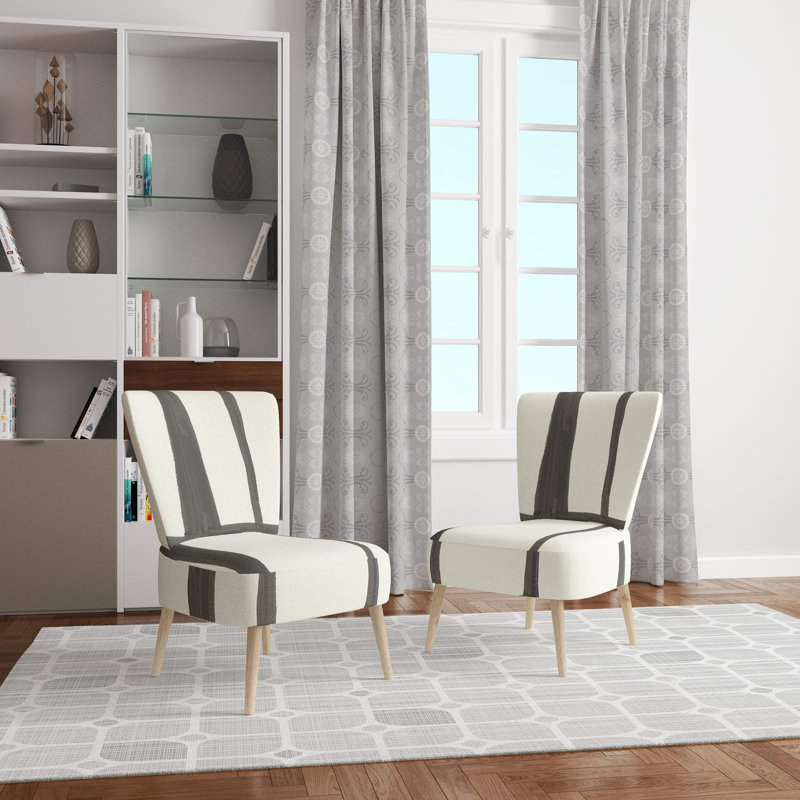 Upholstered Floral Side Chair - Modern floral Accent Chair, Ombre Black Polyester Blend 1
