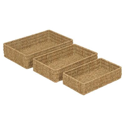 Seagrass Rectangular 3 Piece Basket Set
