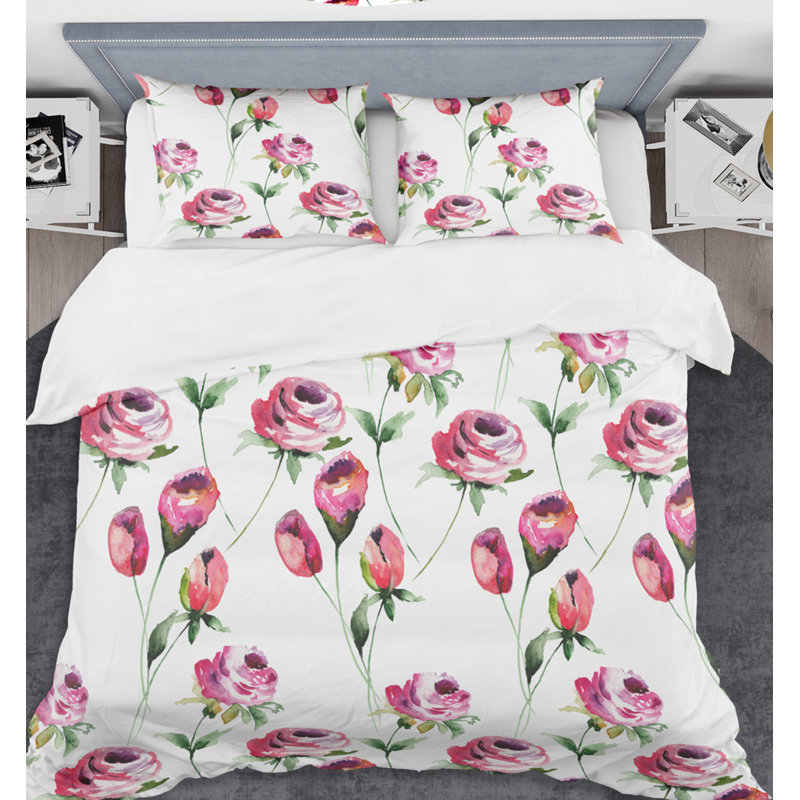 Ensemble de housse de couette, Housse de couette pour grand lit et 2 taies décor, Ornement rétro