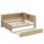 Lit de jour en bois avec tablettes de rangement et lit gigogne