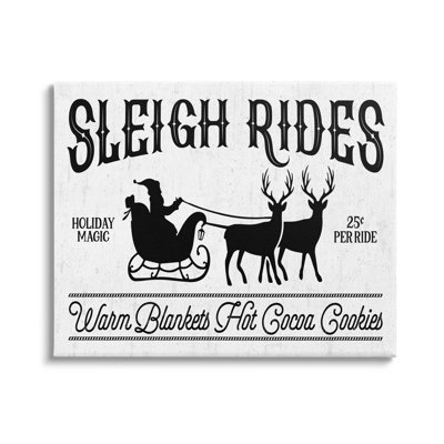 " Sleigh Rides Vintage Santa Claus " by Lettered And Lined