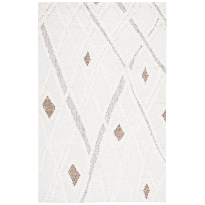 Adleigh Striped Wool Hand Tufted Area Rug, Rectangle 152 x 244 cm