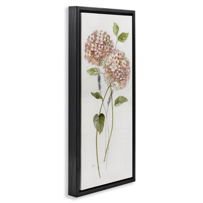 Cadre flottant deux hortensias roses, design par Nan