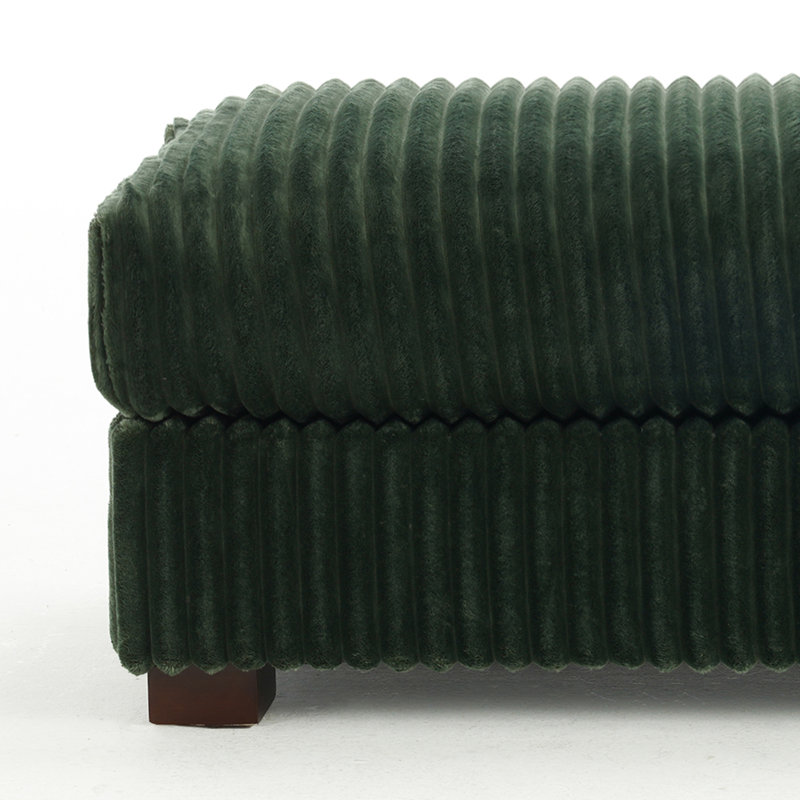 40.15cm Wide Rectangle Solid Colour Footstool Ottoman, Green
