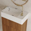 Meuble-lavabo moderne peu encombrant avec lavabo intégré, finition noyer pour les petites salles de bain