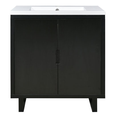 Meuble-lavabo autoportant simple 18,1 po avec plateau en céramique Norretta