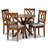 Lavoie Grey Fabric 5-Pc Dining Set in Walnut Brown Finished Wood, 37.4'' H X 17.7'' W X 20.5'' D