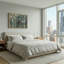 Art mural sur toile bleu et brun-1769602051