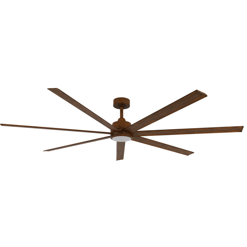 Ventilateur de plafond intérieur / extérieur 72 "avec lumière et télécommande Atlanta, Acacia Koa