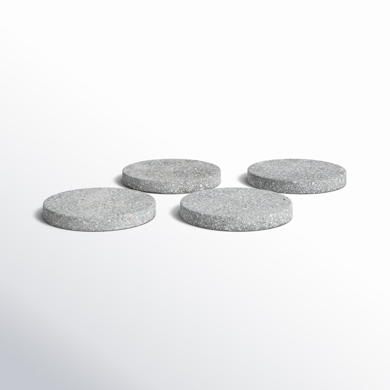 Devi Stone Round Coaster Set, Gray