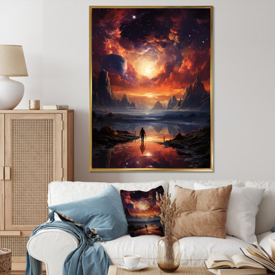 Merveille universelle orange et noire sur toile