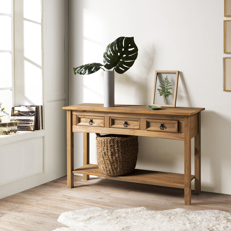 Dinnington 47.99'' Solid Wood Console Table, Antique Brown