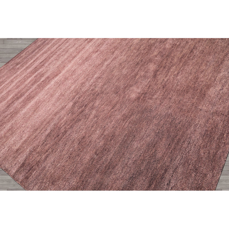 Tapis 100% laine moderne et contemporain tissé à la main 8 x 10 aubergine