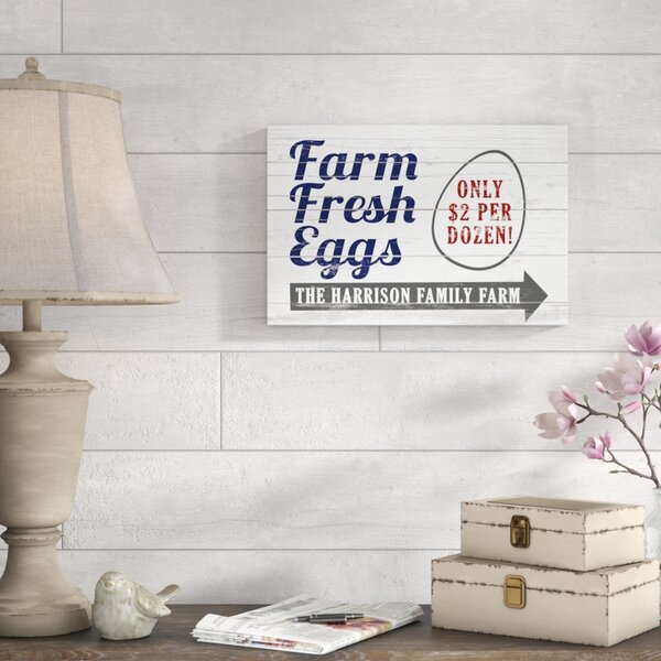 August Grove® Farm Fresh Eggs Personalized On Canvas Print | Wayfair