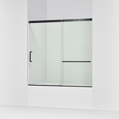 Elate Sliding Bath Door, 56-3/4-In H X 56-1/4 - 59-5/8-In W, With 1/4-In Thick Crystal Clear Glass
