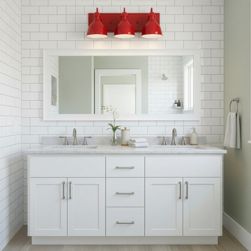 Hachiro Dimmable Vanity Light, Red, 3