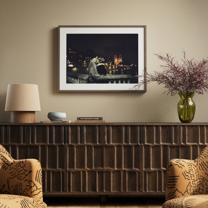 Evening Embrace By Barbara Alper, W 40" x H 30", Rustic Walnut