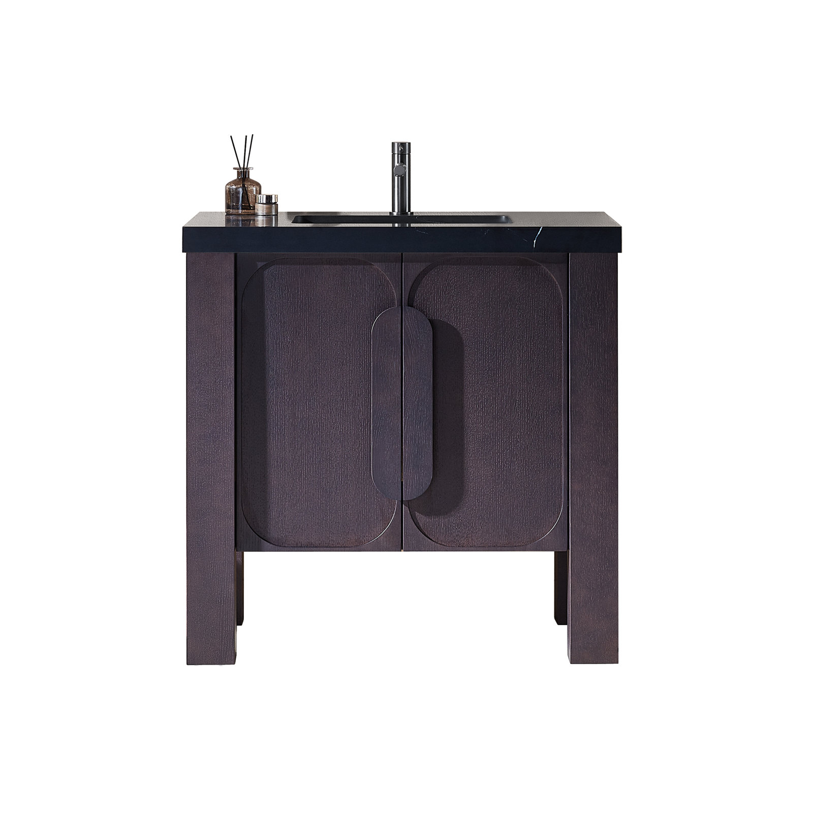 Munich 36" Single Vanity, Black, Espresso 
