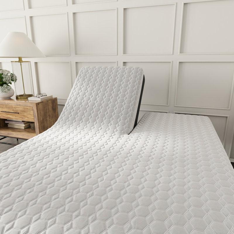 Matelas pour grand lit divisé 12 po, cuivre, tissu à changement de phase de refroidissement, support de ressorts ensachés, matelas à base haute densité, mousse à mémoire de forme, housse en tissu et ressorts indépendants,