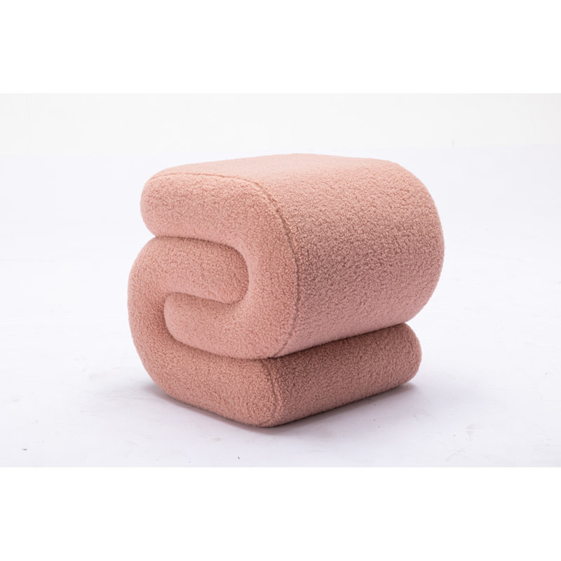 Petit tabouret de maquillage en velours S, Rose, Laine