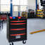 4 armoires à outils en métal 20 po - glissières à roulement, acier noir et rouge, 4 boîtes de rangement universelles, coffre à outils supplémentaire, clé verrouillable pour
