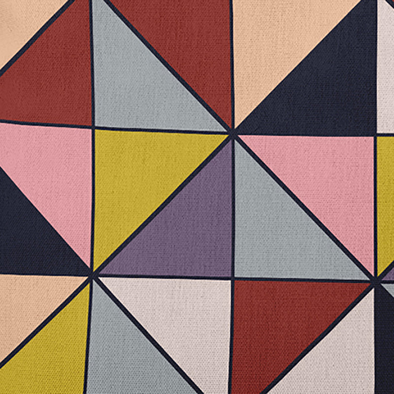 Reversible Throw Pillow, Purple/Red/Gray Geometric