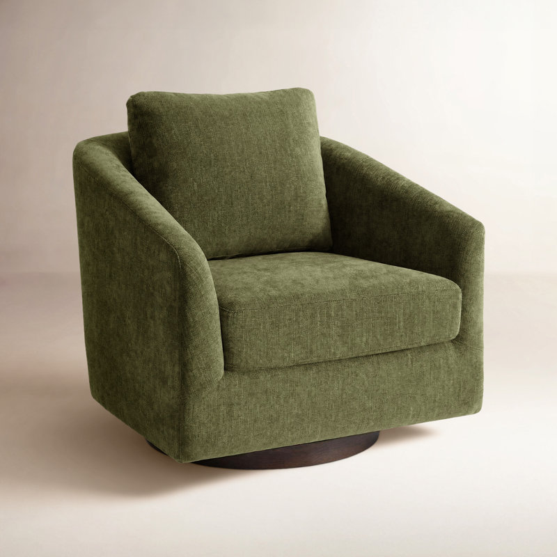 Fauteuil d'appoint pivotant en chenille Conway, Green Chenille