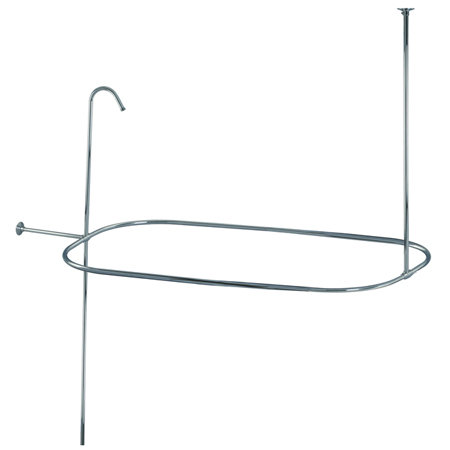 Kingston Brass Vintage Shower Riser with Rectangular Enclosure, Polished Chrome, 42" H x 42" W x 24" D