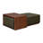Jarmo Full-Grain Genuine Italian Leather Ottoman With Walnut Table-126057877