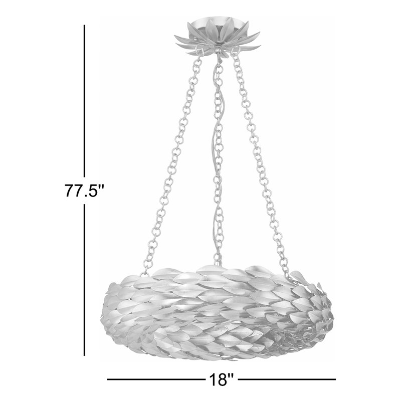 6 - Light Dimmable Wagon Wheel Chandelier, Matte White