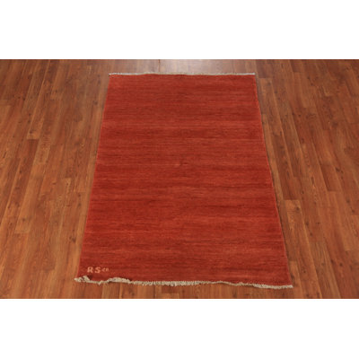 Tapis rayé orange Gabbeh pour vestibule 3 x 5