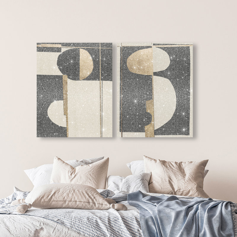 Balance Set Canvas Abstract Print by Oliver Gal, Black Frame, 16 x 20, 30"H x 36"W, Gallery Wrapped