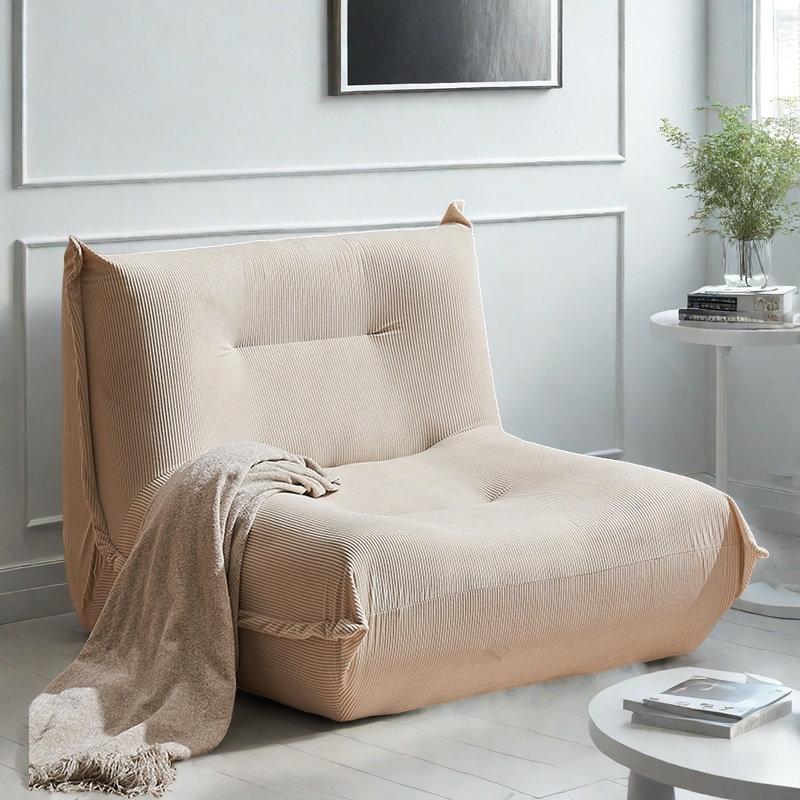 Canapé rétro minimaliste décontracté, Velours côtelé beige