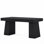 Bureau de direction de 55 po de style Mid-Century moderne, mobilier de bureau en bois noir avec double base trapézoïdale