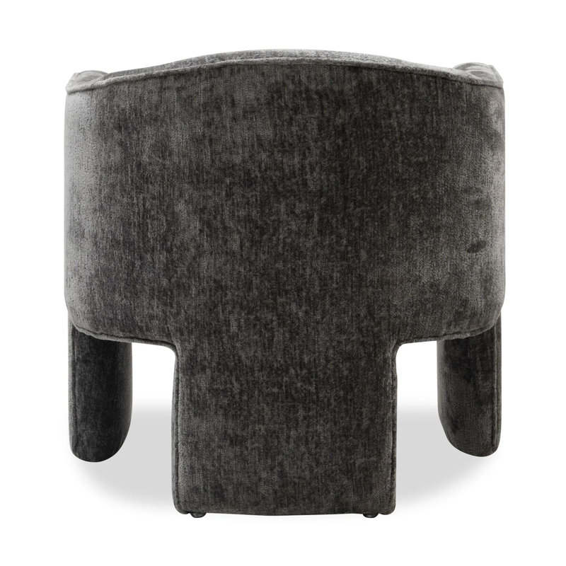 Chaise d'appoint Mezcal en chenille martelée, Gris